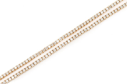 COLIER TENIS CU 2 VÂRFURI, AUR MASIV DE 14K, 5.50 CT