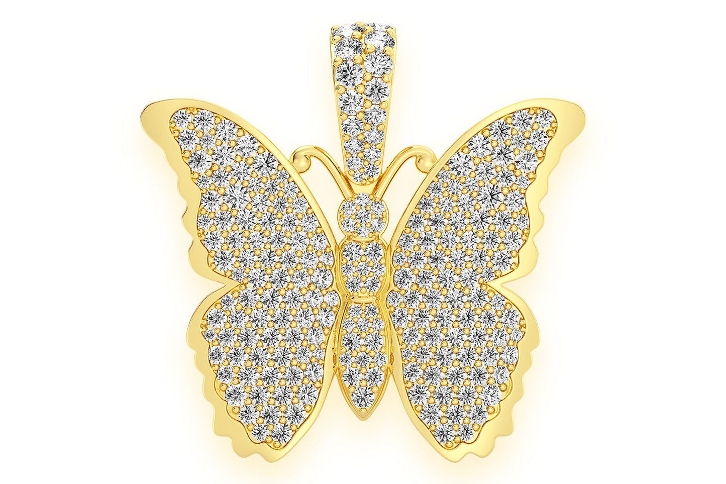 PANDANT CU DIAMANT FLUTURE, AUR MASIV DE 14K, 2.25 CT