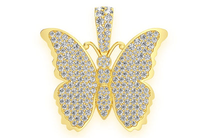 PANDANT CU DIAMANT FLUTURE, AUR MASIV DE 14K, 2.25 CT