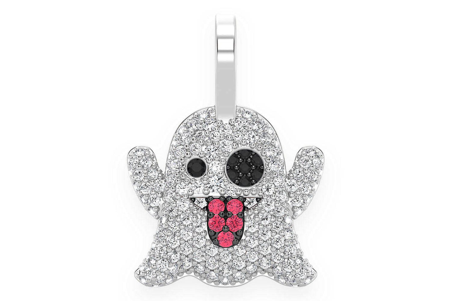 GHOST RUBY & DIAMOND PENDANT 14K SOLID GOLD 0.50CTW