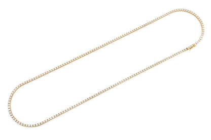 COLIER TENIS CU 5 PIELE, SET DIAMANTE, AUR MASIV DE 14K, 11.00 CT