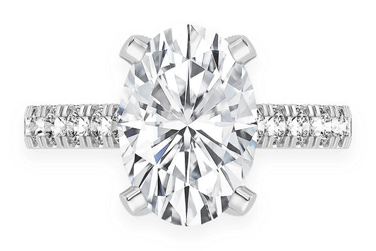 THINN - 3.00CT OVAL DIAMOND ENGAGEMENT RING 14K SOLID GOLD