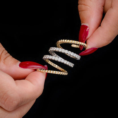 DIAMOND FLEX WRAP RING 14K SOLID GOLD 2.50CTW