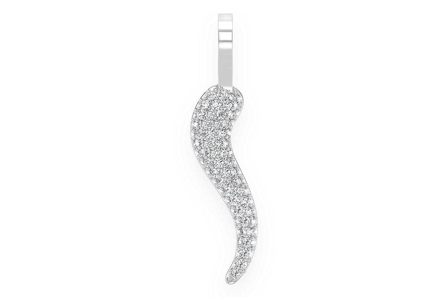 PANDANT ITALIAN CU DIAMANT, AUR MASIV DE 14K, 0.30CT