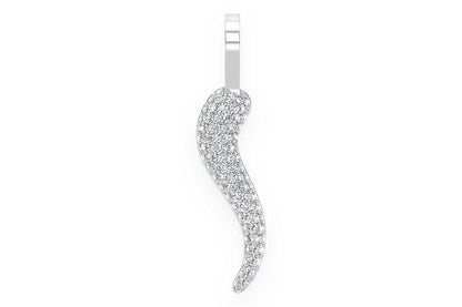 PANDANT ITALIAN CU DIAMANT, AUR MASIV DE 14K, 0.30CT