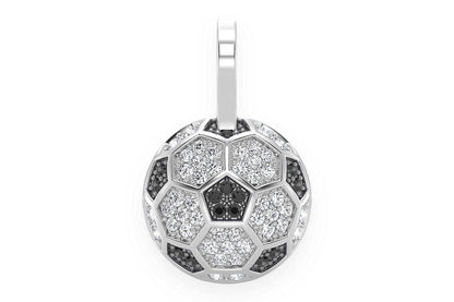 SOCCER BALL FUTBOL DIAMOND PENDANT 14K SOLID GOLD .25CTW