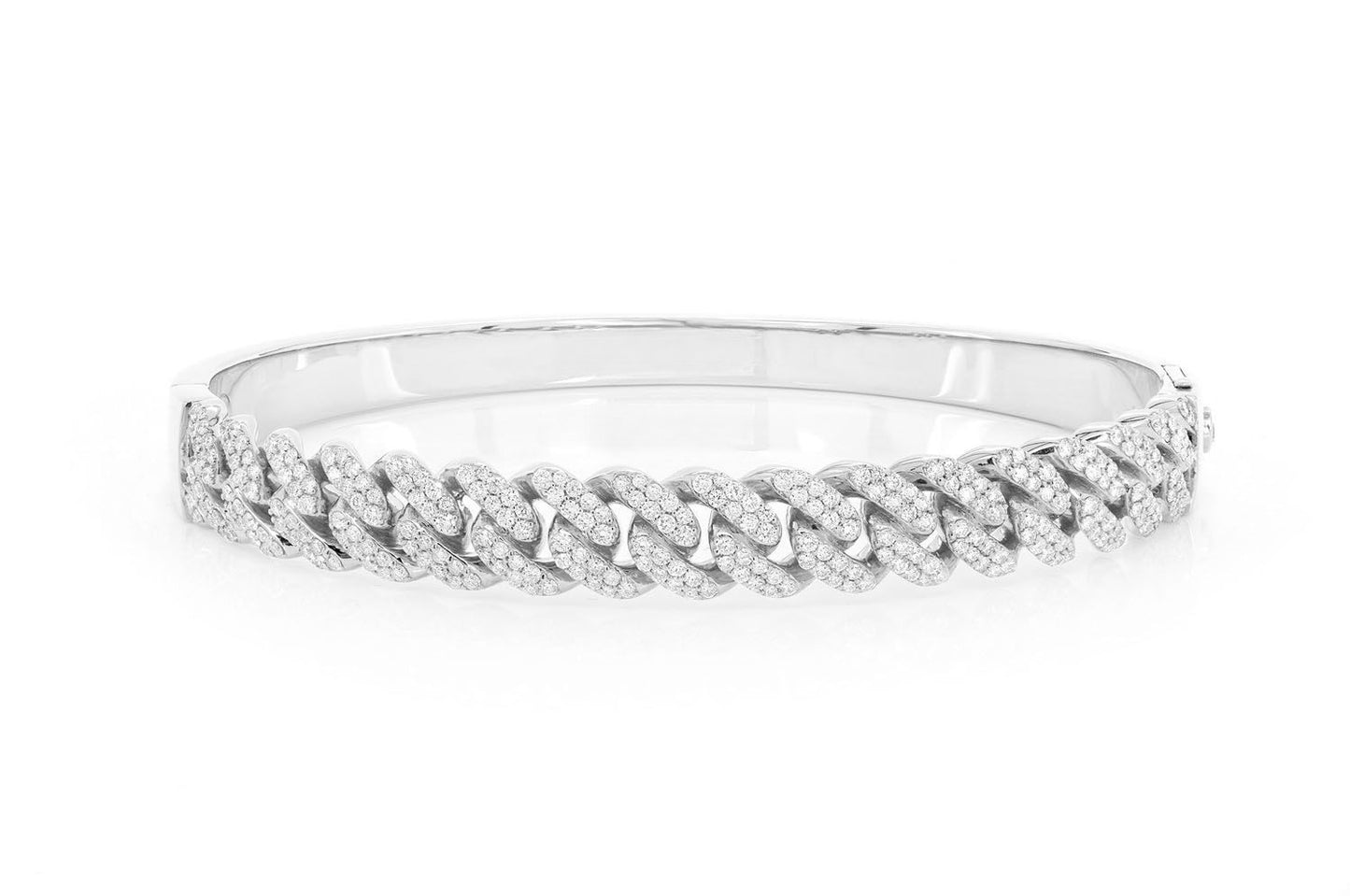 SMALL CUBAN BANGLE BRACELET 14K   1.50CTW