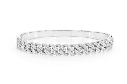 SMALL CUBAN BANGLE BRACELET 14K   1.50CTW