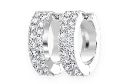 CERCEI CU DIAMANTE, VERTICALE, AUR MASIV DE 14K, 0.35CT