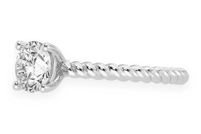 1.00CT ROUND TWIST BAND SOLITAIRE RING 14K