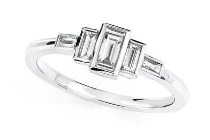 5 STONE BAGUETTE DIAMOND ENGAGEMENT RING 14K SOLID GOLD 0.35CTW