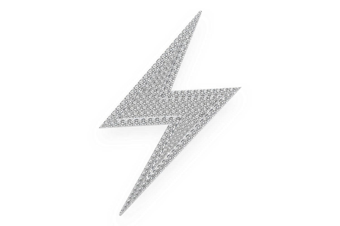 LIGHTNING BOLT DOUBLE LAYER DIAMOND PENDANT 14K SOLID GOLD 2.75CTW