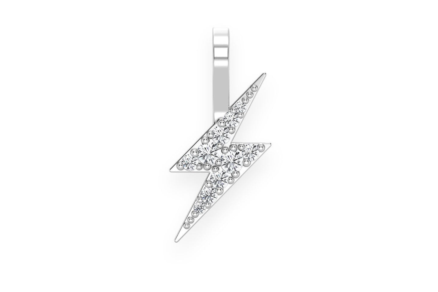 LIGHTNING BOLT DIAMOND PENDANT 14K SOLID GOLD .15CTW