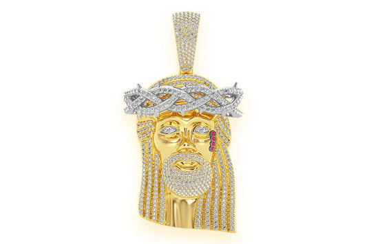 PANDANT CU DIAMANT ISUS DIN NAZARET, AUR MASIV DE 14K, 9.25CT