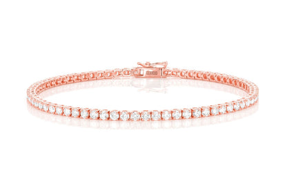 7PT PRONG SET TENNIS BRACELET 14K   5.00CTW