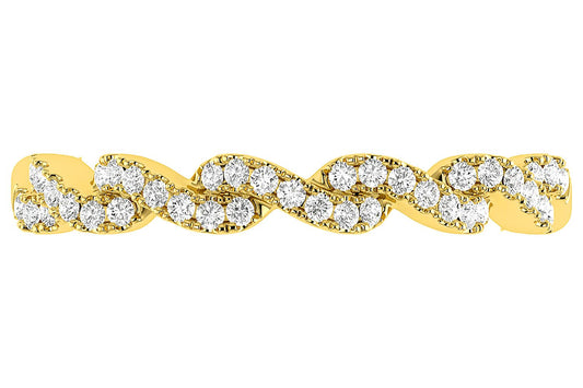 TWISTED DIAMOND BAND RING 14K SOLID GOLD 0.25CTW