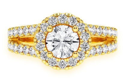 SPHINX - .75CT SOLITAIRE ROUND - SPLIT SHANK HALO - DIAMOND ENGAGEMENT RING