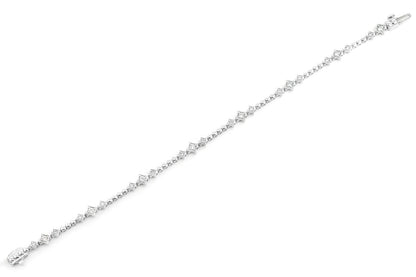 BEADED FOUR POINT STAR TRIO BRACELET 14K SOLID GOLD 0.60CTW