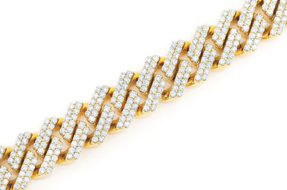 11MM RAISED DIAMOND CUBAN LINK BRACELET 14K SOLID GOLD 8.50CTW