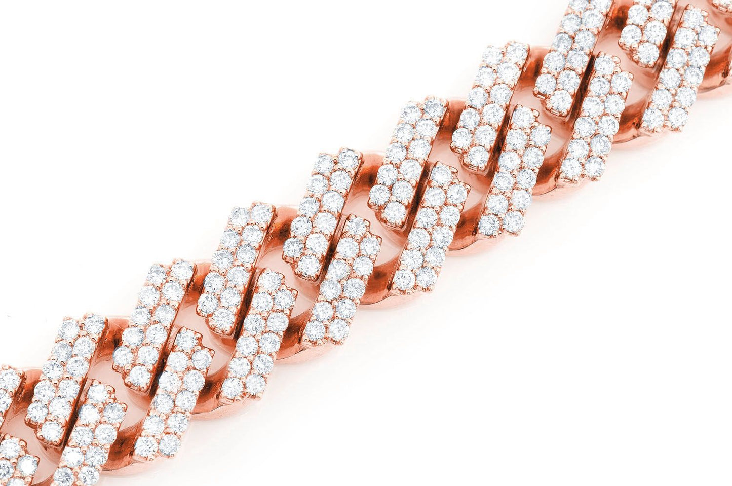 18MM RAISED CUBAN LINK BRACELET 14K   21.50CTW
