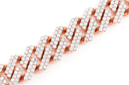18MM RAISED CUBAN LINK BRACELET 14K   21.50CTW