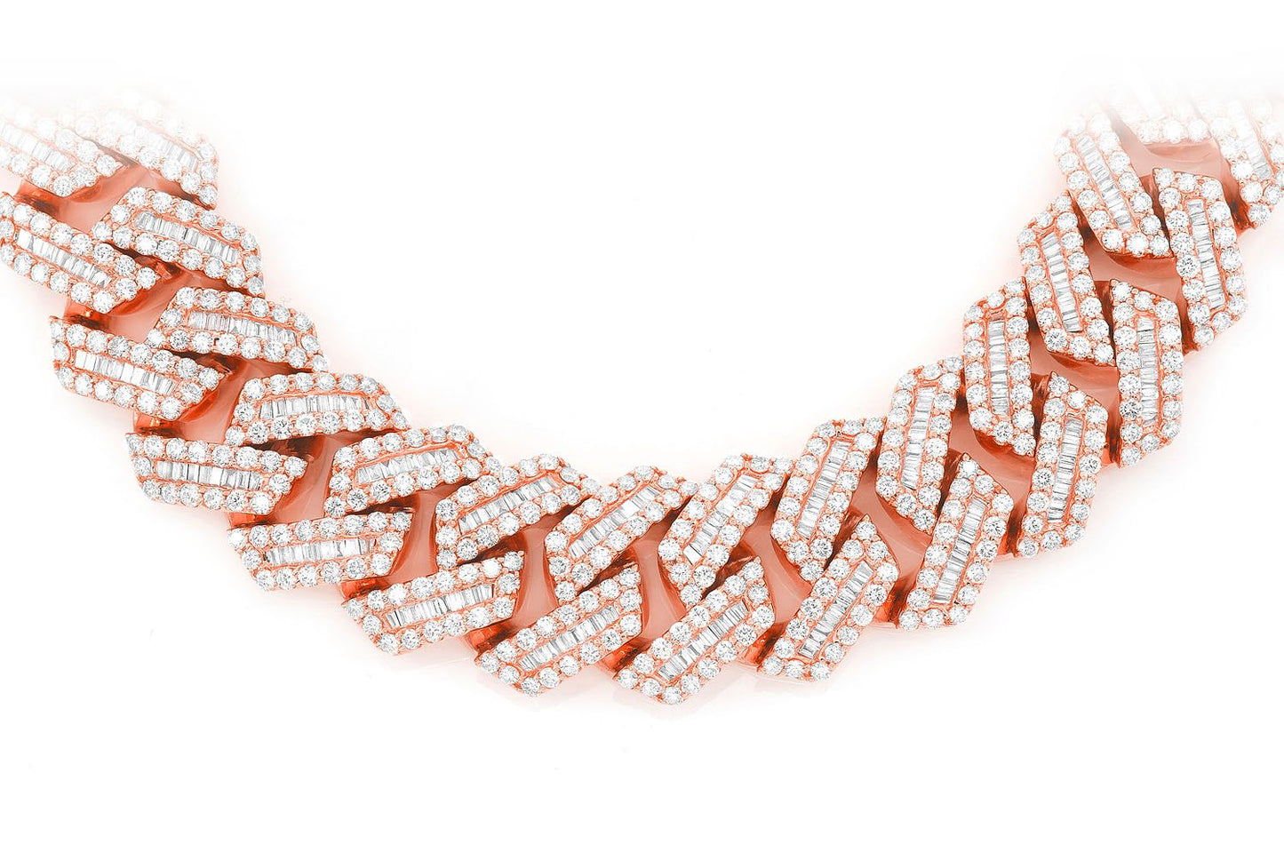 20MM BAGUETTE MIAMI CUBAN DIAMOND NECKLACE 14K SOLID GOLD 59.50CTW