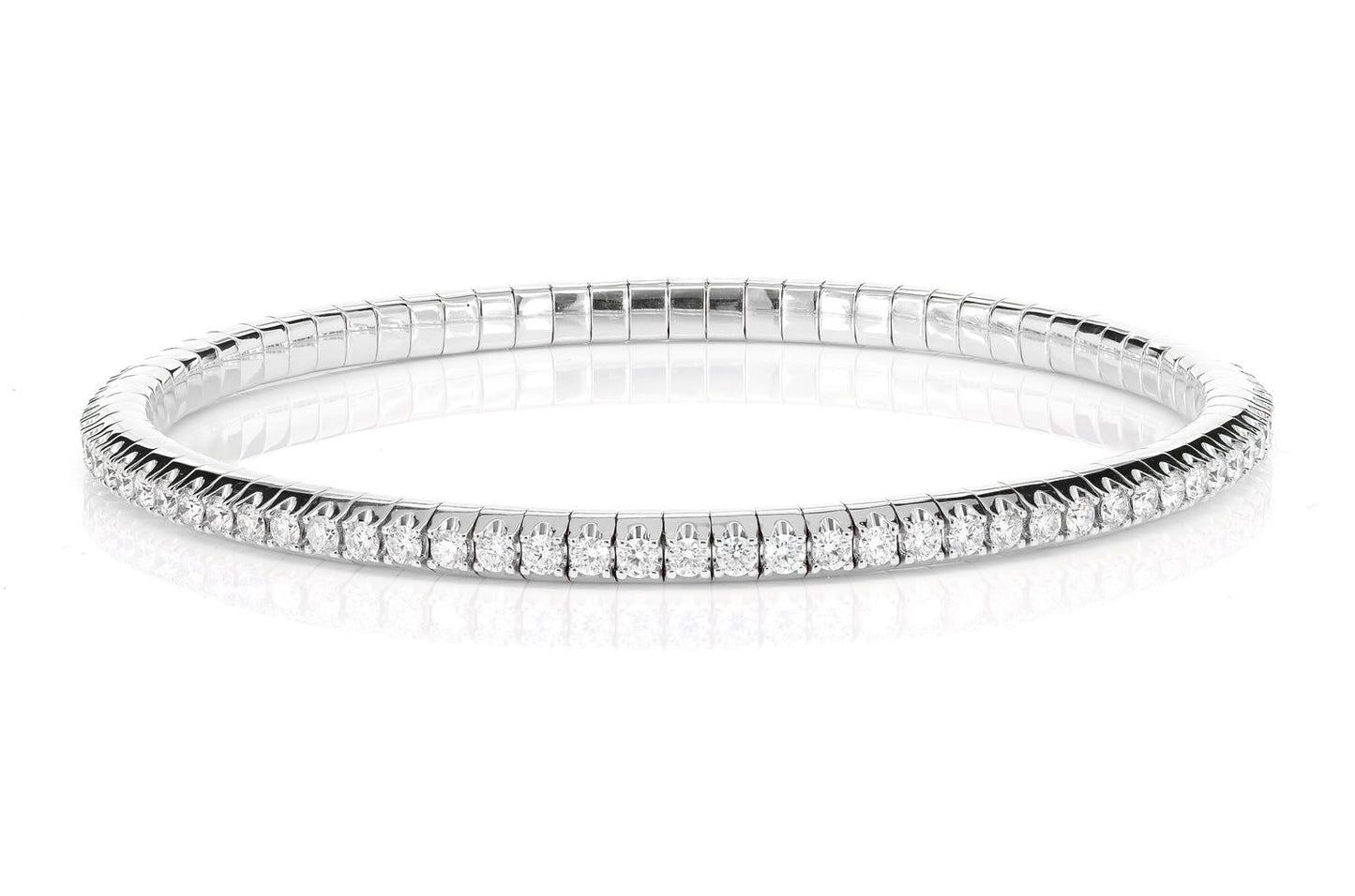 DIAMOND FLEX BANGLE TENNIS BRACELET 14K SOLID GOLD 2.20CTW