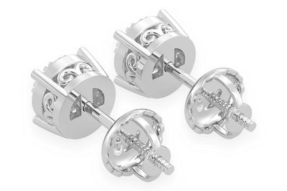 0.25CTW MOSAIC STUD DIAMOND EARRINGS 14K SOLID GOLD
