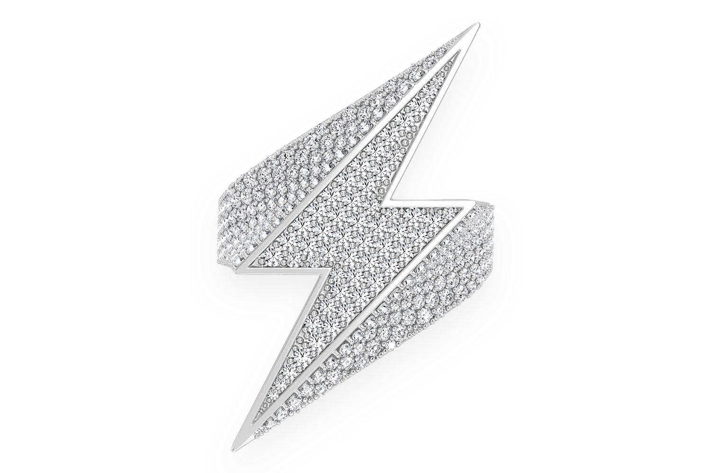 LIGHTNING BOLT DIAMOND RING 14K SOLID GOLD 2.25CTW