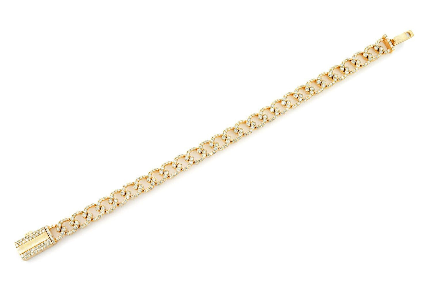 8MM ELONGATED MIAMI CUBAN DIAMOND BRACELET 14K SOLID GOLD 6.25CTW