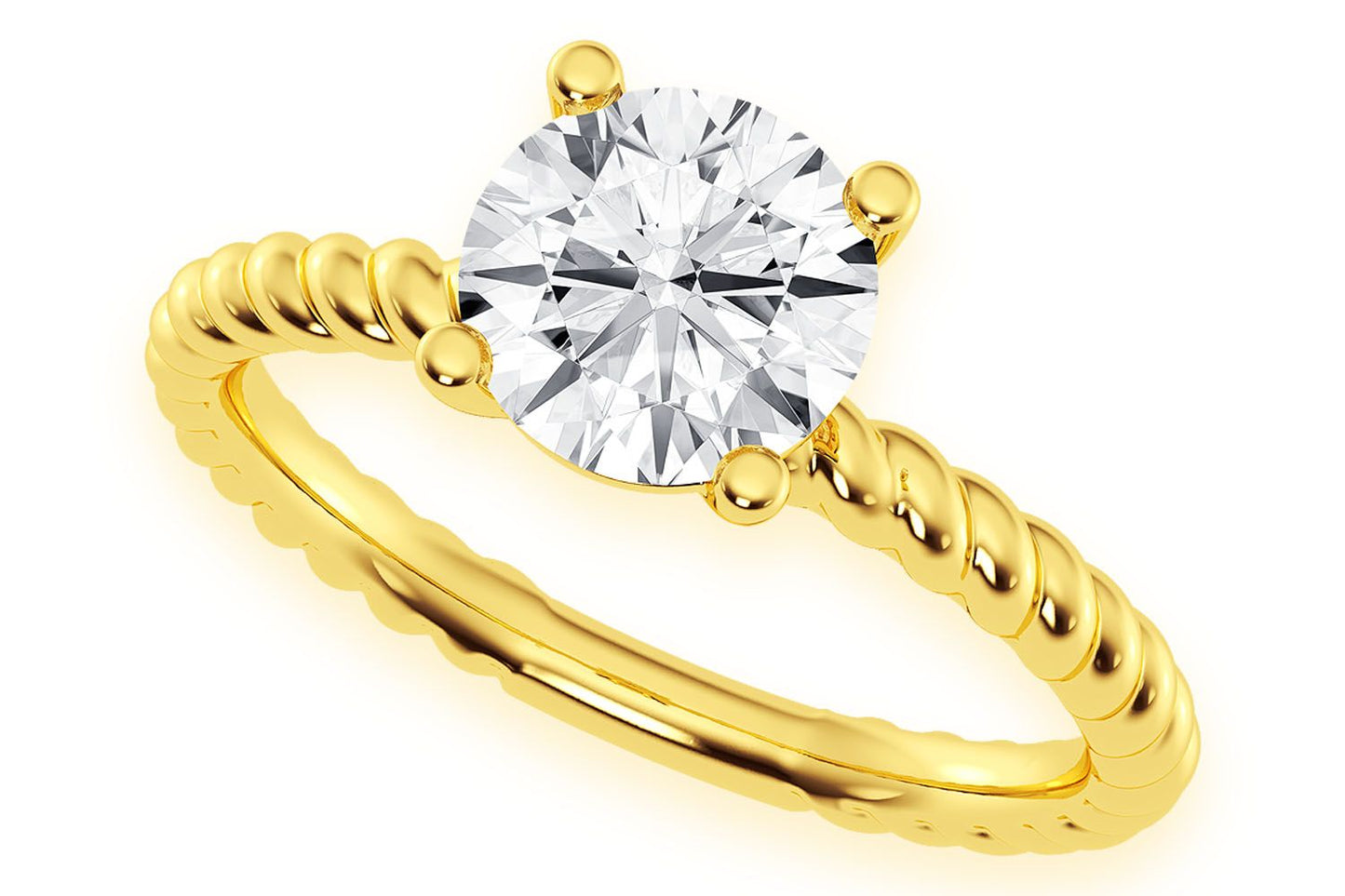 1.25CT ROUND - TWIST BAND - DIAMOND ENGAGEMENT RING