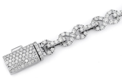 INFINITY LINK DIAMOND BRACELET 14K SOLID GOLD 12.25CTW