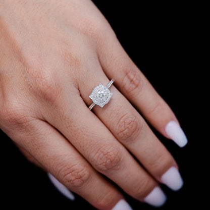 0.50CTW DOUBLE LAYER UNDER HEART - DIAMOND ENGAGEMENT RING