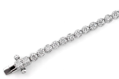 3PT CROWN SET DIAMOND TENNIS BRACELET 14K SOLID GOLD 2.00CTW