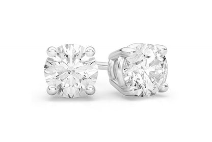 4.00CTW SOLITAIRE STUD DIAMOND EARRINGS 14K SOLID GOLD