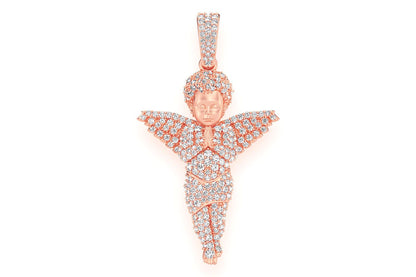 PANDANT CU DIAMANT ÎNGER ÎN RUGĂCIUNE, AUR MASIV DE 14K, 1.15CT