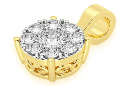 MOSAIC DIAMOND PENDANT 14K SOLID GOLD 0.75CTW