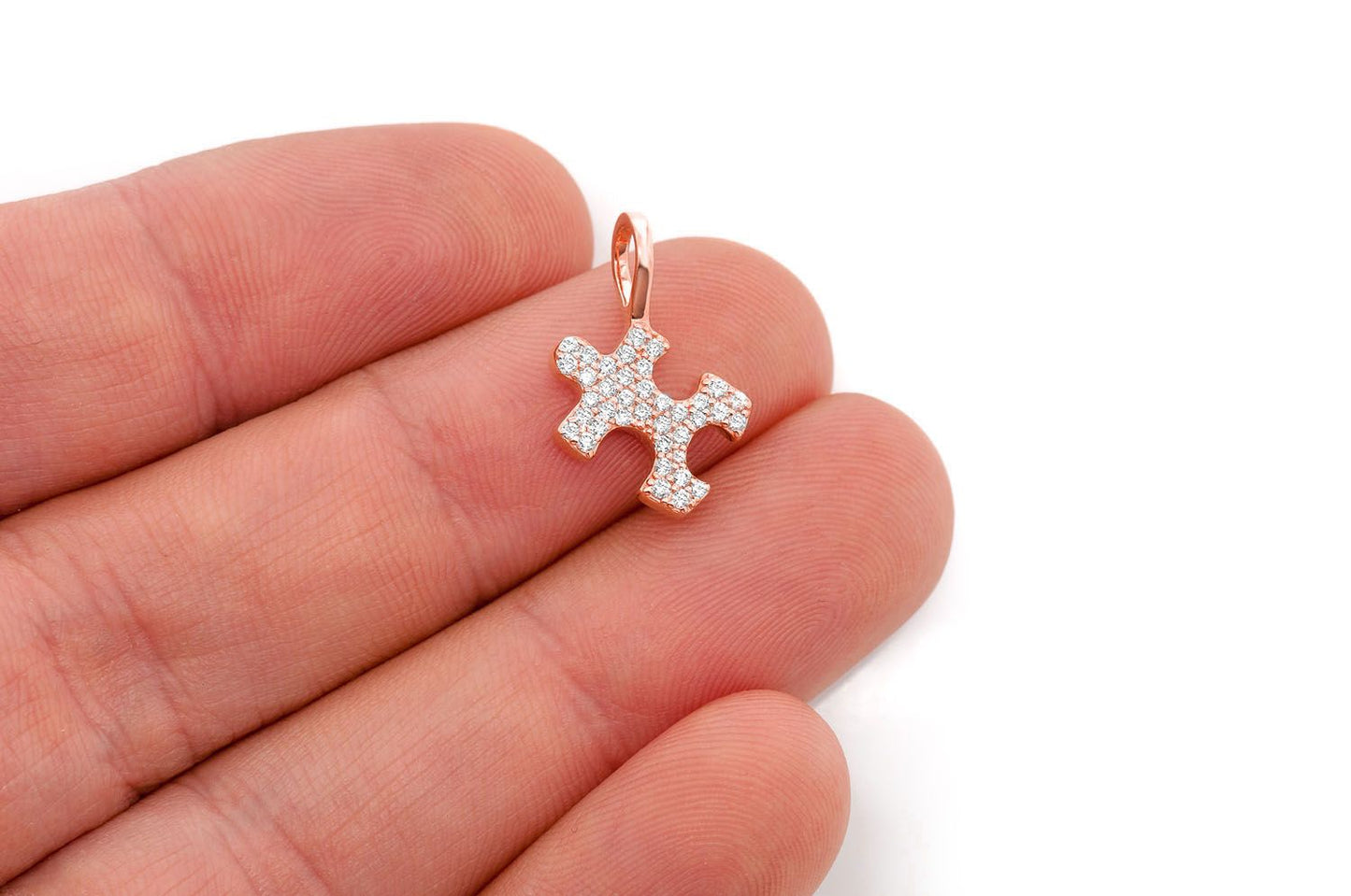 PUZZLE PIECE DIAMOND PENDANT 14K SOLID GOLD 0.25CTW