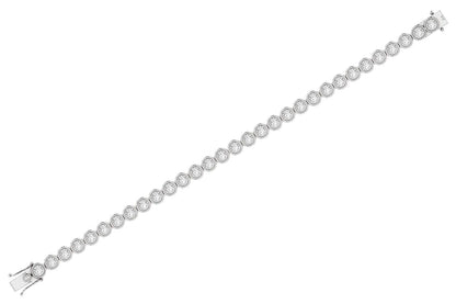 BEZEL SET MIRACLE DIAMOND TENNIS BRACELET 14K SOLID GOLD 3.00CTW