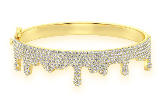 DRIP DIAMOND BANGLE 14K SOLID GOLD 5.50CTW
