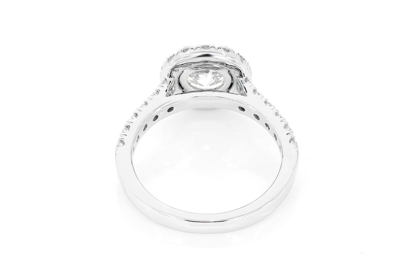 1.00CT ROUND SOLITAIRE - HALO - DIAMOND ENGAGEMENT RING