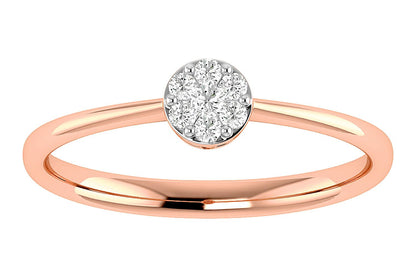 INEL ROTUND CU DIAMANTE, AUR MASIV DE 14K, 0.10CTW