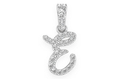 CHOOSE YOUR LETTER DIAMOND PENDANT 14K SOLID GOLD 0.20CTW