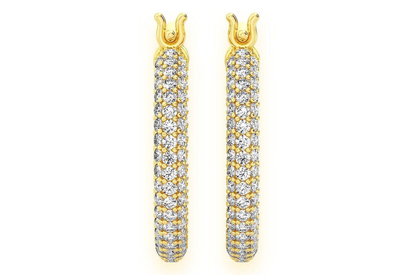 BUBBLY ETERNITY HOOP DIAMOND EARRINGS 14K SOLID GOLD 4.00CTW
