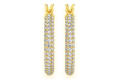 BUBBLY ETERNITY HOOP DIAMOND EARRINGS 14K SOLID GOLD 4.00CTW