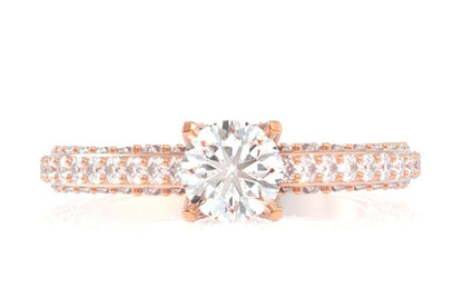 1.50CTW - CATHEDRAL 3 SIDES PAVE - ENGAGEMENT RING