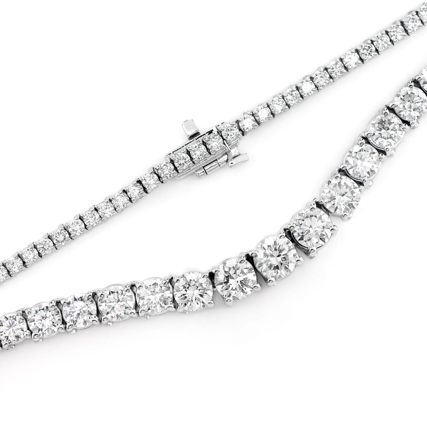 GRADUATED DIAMOND TENNIS NECKLACE SOLID GOLD 17.00CTW