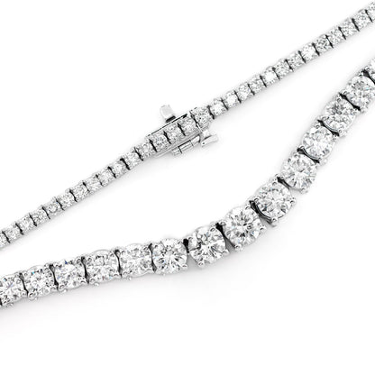 GRADUATED DIAMOND TENNIS NECKLACE SOLID GOLD 17.00CTW