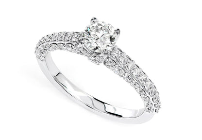 1.50CTW - CATHEDRAL 3 SIDES PAVE - ENGAGEMENT RING