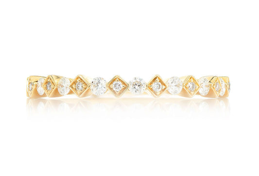 STACKABLE DIAMOND WEDDING BAND 14K SOLID GOLD 0.20CTW